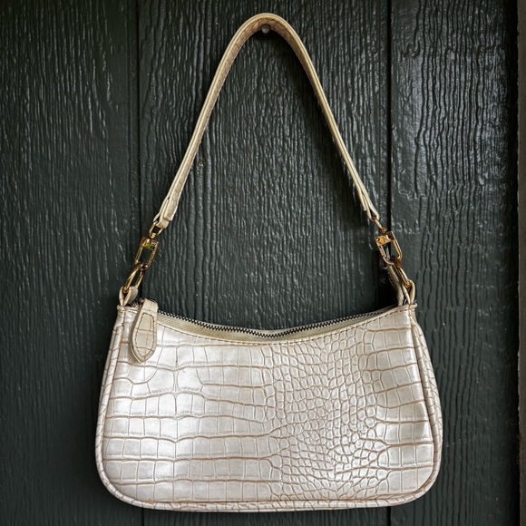 White Croc Faux Leather Shoulder Bag | Y2K Mini Purse - Picture 2 of 12